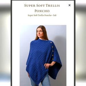 Super Soft Trellis Poncho from Aran Sweater Market in Ink